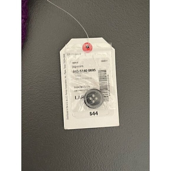 NWT St. John's Bay Womens L Long Sleeve Sweater Purple  Shimmer Threads V-Neck - Picture 6 of 7